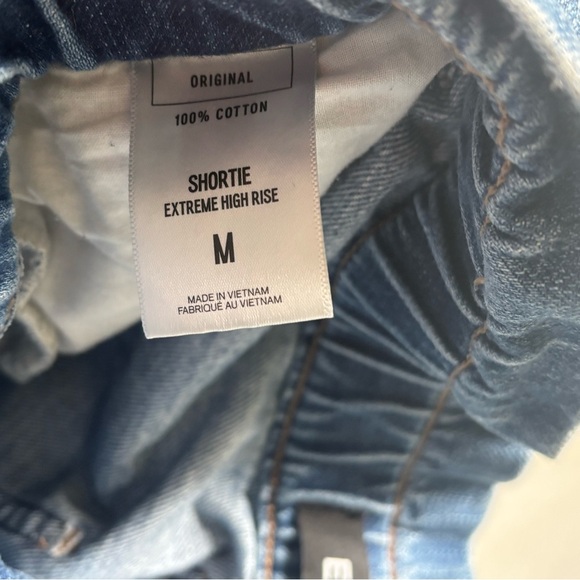 Express Blue Jean Shorts High-Waisted Vintage-Inspired - Picture 4 of 4